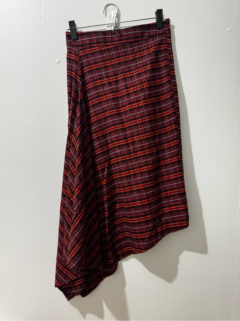 Holzweiler Asymmetrical Plaid Midi Skirt size XS